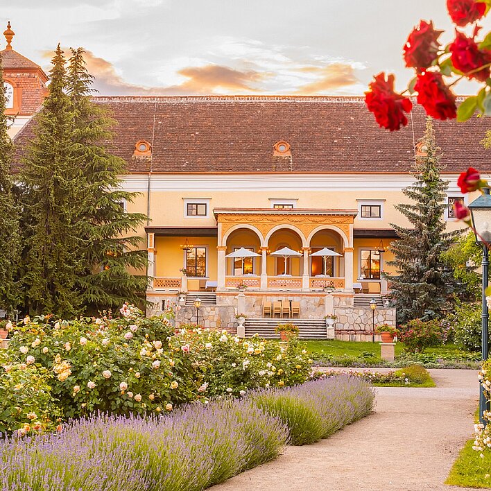 Hotel Schloss Weikersdorf Außenansicht Sommer